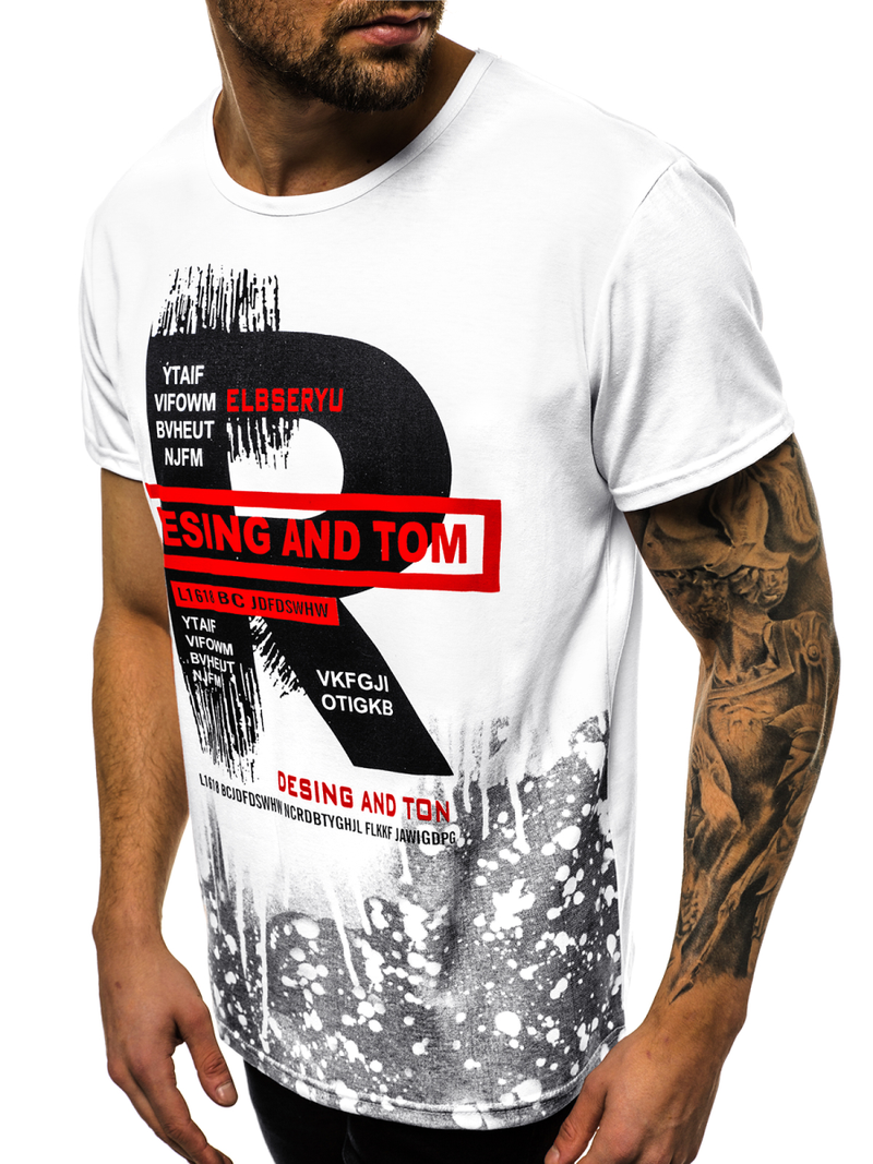 Férfi póló Fehér OZONEE JS/KS1945