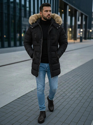 Férfi Steppelt Kabát Fekete OZONEE JS/5M3122/392Z