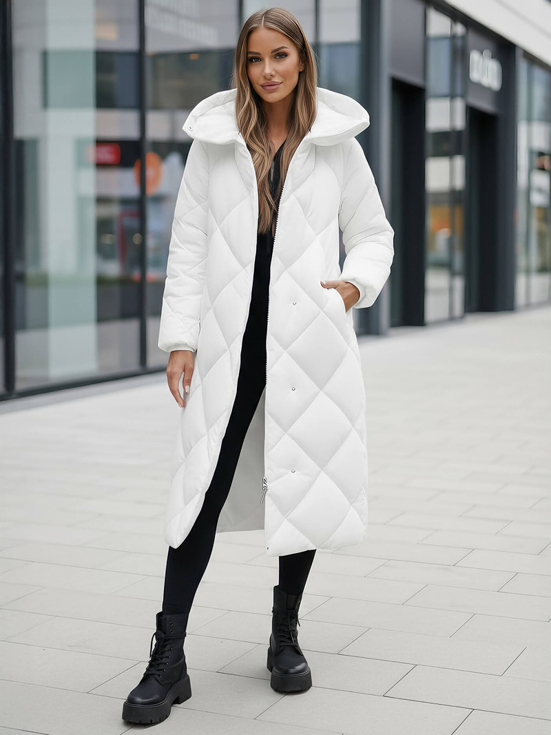 Női téli kabát fehér OZONEE JS/5M3173/281Z