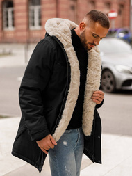 Férfi téli parka kabát fekete OZONEE JS/22M316/392Z