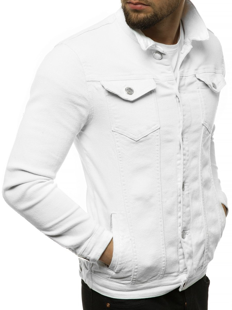 Férfi farmer dzseki fehér OZONEE G/620