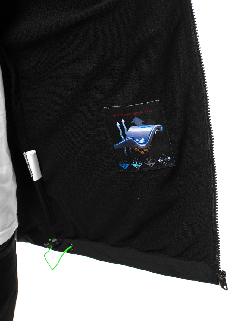 Férfi kapucnis softshell kabát fekete-zöld OZONEE GE/12263Z