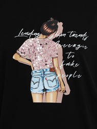 Női polo fekete OZONEE JS/95T2573/3