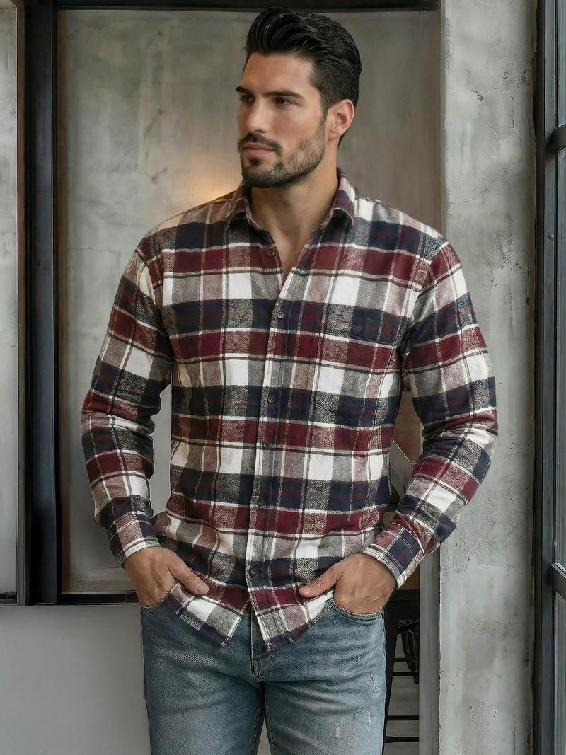 Férfi Ing Bordó OZONEE V/V174Z