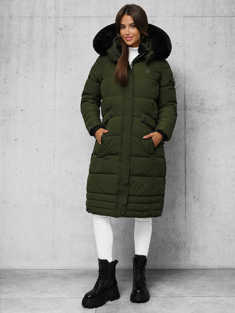 Női téli kabát khaki OZONEE O/W377