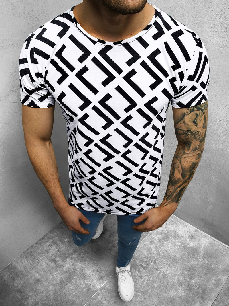 Férfi póló Fehér–Fekete OZONEE O/BL57