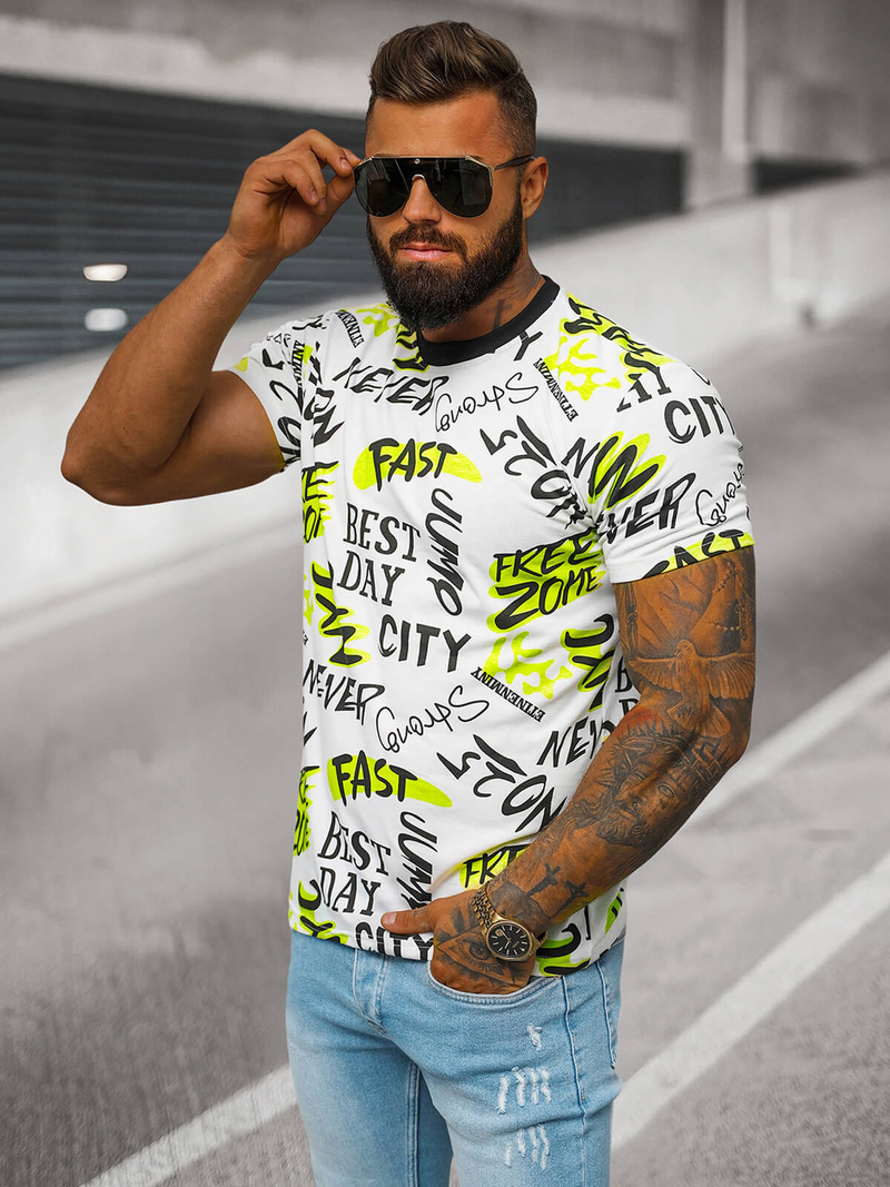 Férfi Póló Fehér OZONEE JS/8T1210/1