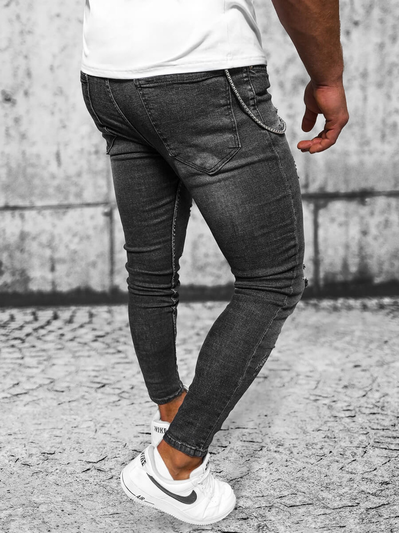 Férfi Farmer Nadrág fekete OZONEE O/MB463