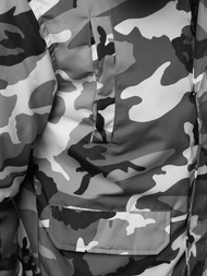 Férfi téli kabát terepmintás-szürke OZONEE JS/2019005