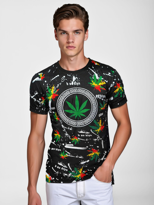 Férfi Póló Fekete OZONEE O/T131/3Z