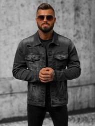 Férfi farmer dzseki fekete OZONEE NB/MJ506NZ