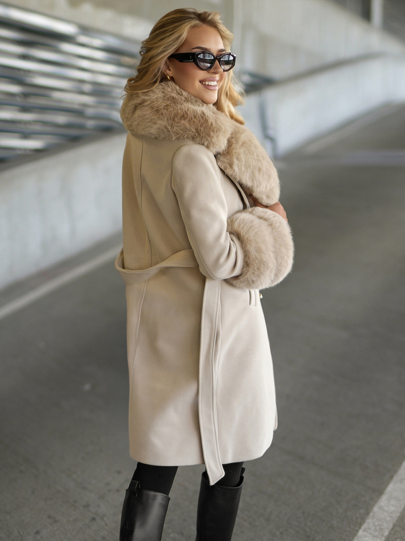 Női kabát ecru OZONEE JS/61M8509/280