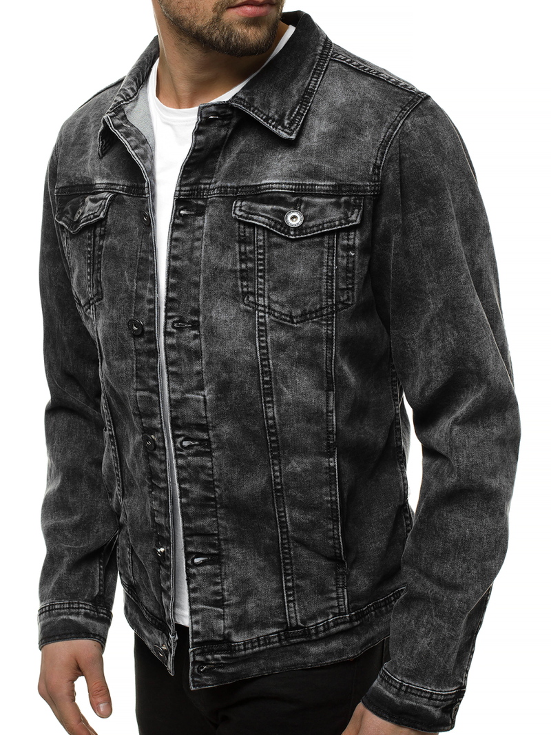 Férfi farmer dzseki fekete OZONEE V/19320