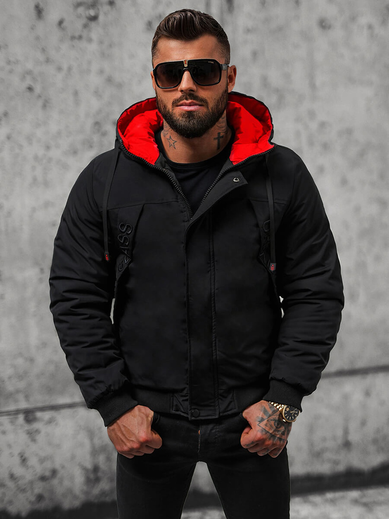 Férfi Steppelt Kabát Fekete OZONEE JS/27M8100