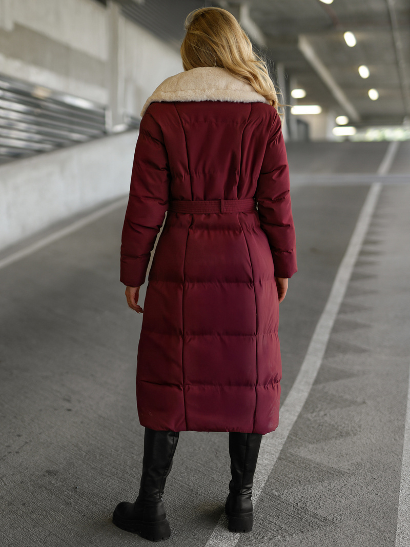Női téli kabát bordó OZONEE JS/16M9168/06