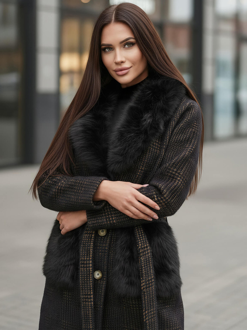 Női kabát fekete OZONEE JS/53M5200/1Z