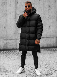 Férfi steppelt Kabát Fekete OZONEE O/M799