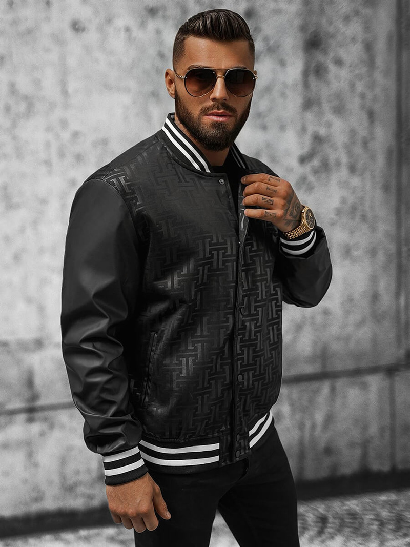 Férfi átmeneti bomber dzseki fekete OZONEE O/3A172