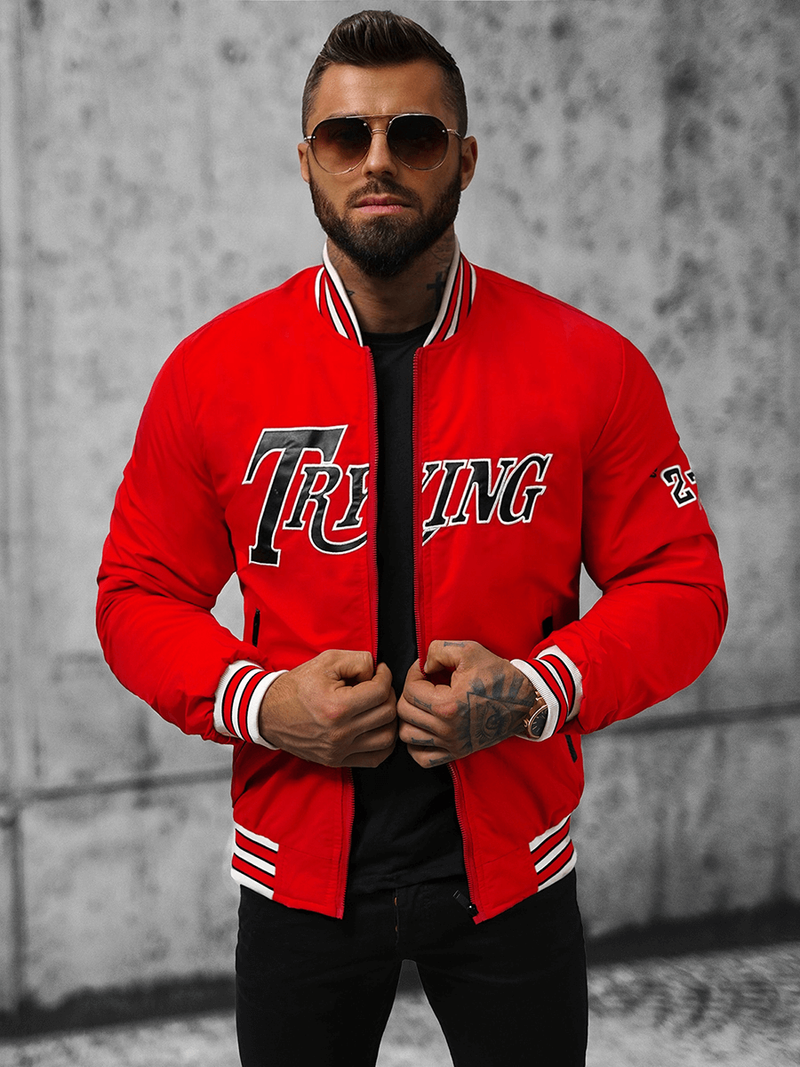 Férfi dzseki piros OZONEE JS/84M3013/270