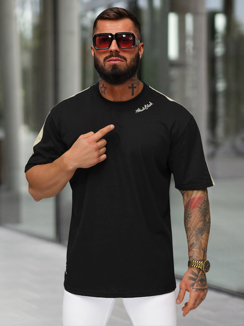 Férfi Póló Fekete OZONEE O/QQ1195