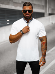 Férfi galléros póló fehér OZONEE O/DA803