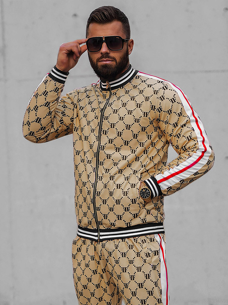 Férfi Melegítő Együttes Bézs-Fekete OZONEE O/12136