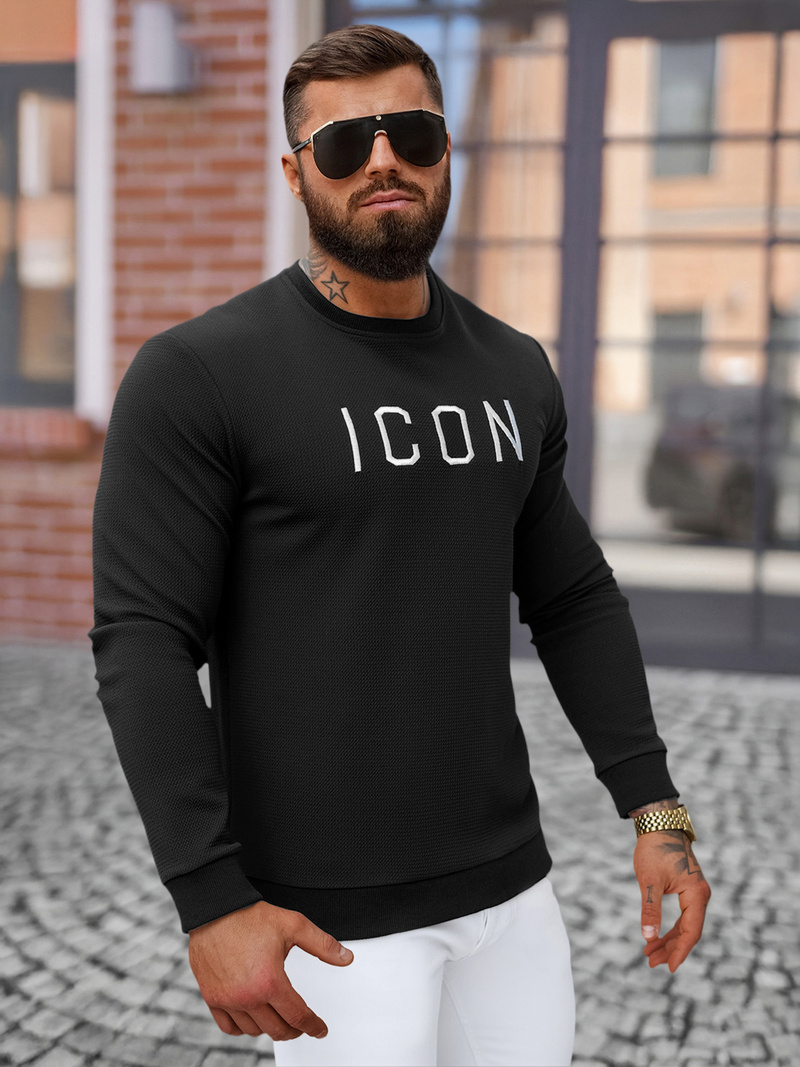 Férfi Pulóver Fekete OZONEE O/D7394Z