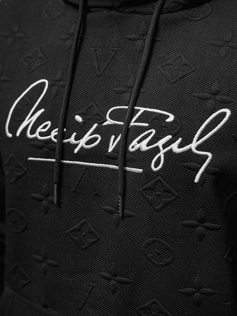 Férfi kapucnis felső fekete OZONEE JS/3B572