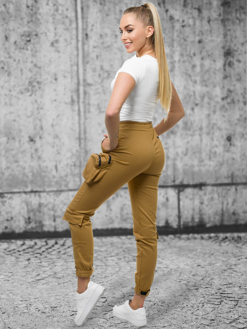 Női nadrág jogger camel OZONEE O/802