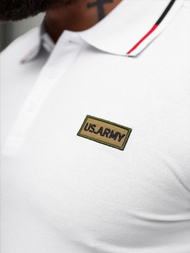 Férfi galléros póló fehér OZONEE NB/MT3144