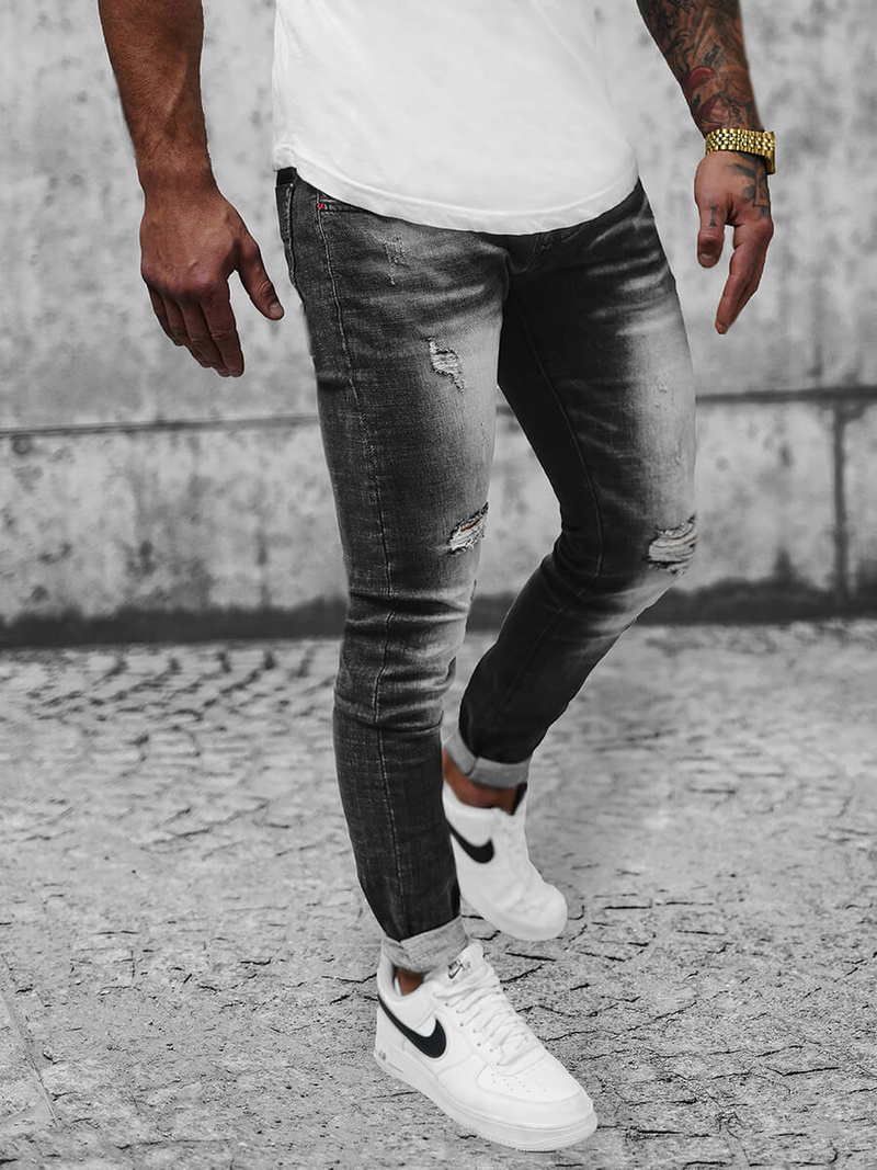 Férfi farmer nadrág fekete OZONEE NB/MP0024NZ