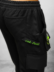 Férfi nadrág chino jogger fekete OZONEE O/CP149