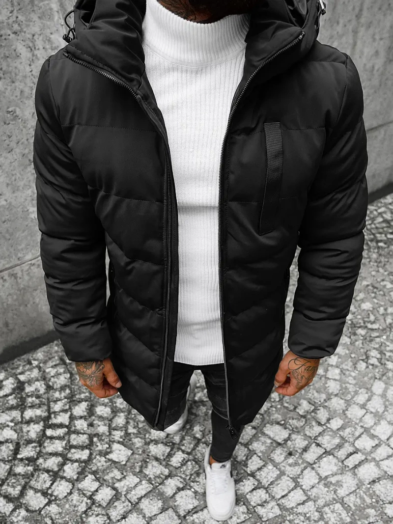 Férfi Steppelt Kabát Fekete OZONEE JS/M2203