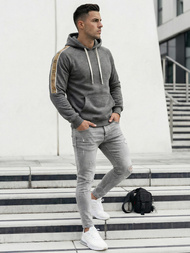 Férfi kapucnis felső grafit OZONEE JS/8B1730/5Z