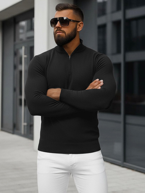 Férfi Pulóver Fekete OZONEE NB/MM6007/4Z