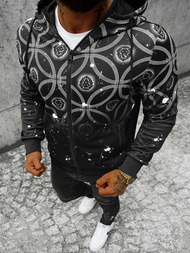 Férfi kapucnis pulóver fekete OZONEE JS/B8122