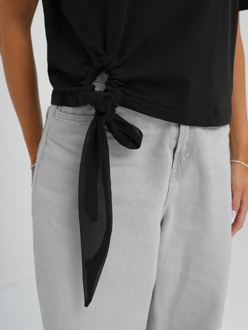 Női polo fekete OZONEE JS/RJ77247