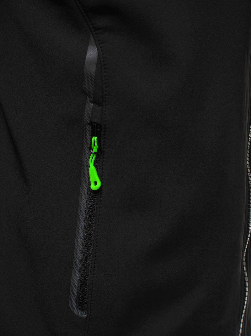 Férfi kapucnis softshell kabát fekete-zöld OZONEE GE/12269Z