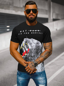 Férfi Póló Fekete OZONEE O/T127/3Z