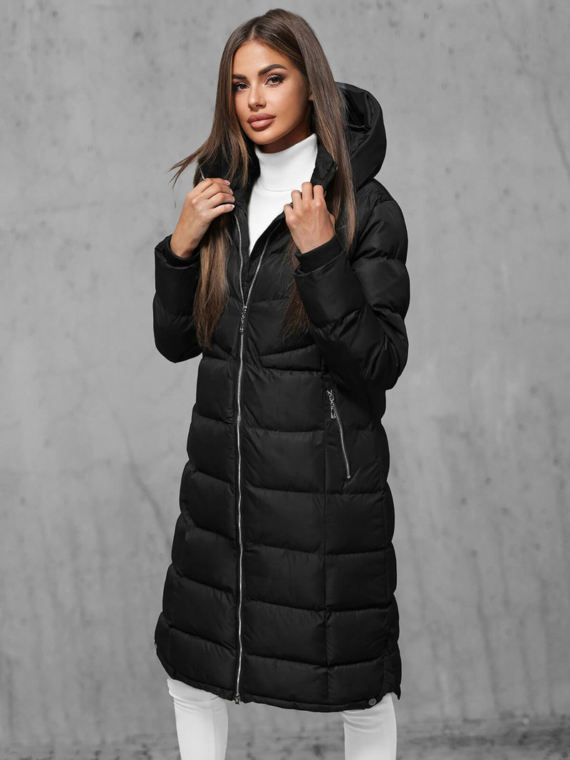 Női téli kabát fekete OZONEE JS/M736/392