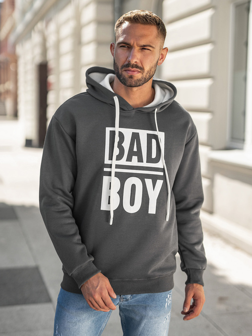 Férfi kapucnis felső grafit OZONEE JS/65B3909/5