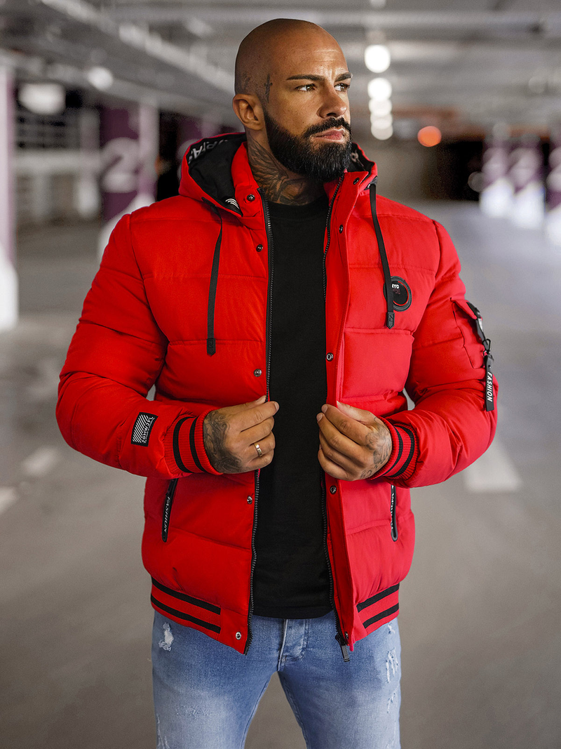 Férfi kabát piros OZONEE JS/57M7501/270