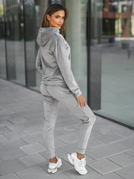 Női Melegítő Szett Velúr Szürke OZONEE O/8C1175/2