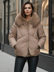 Női téli kabát sötét-bézs OZONEE O/16M9179/84