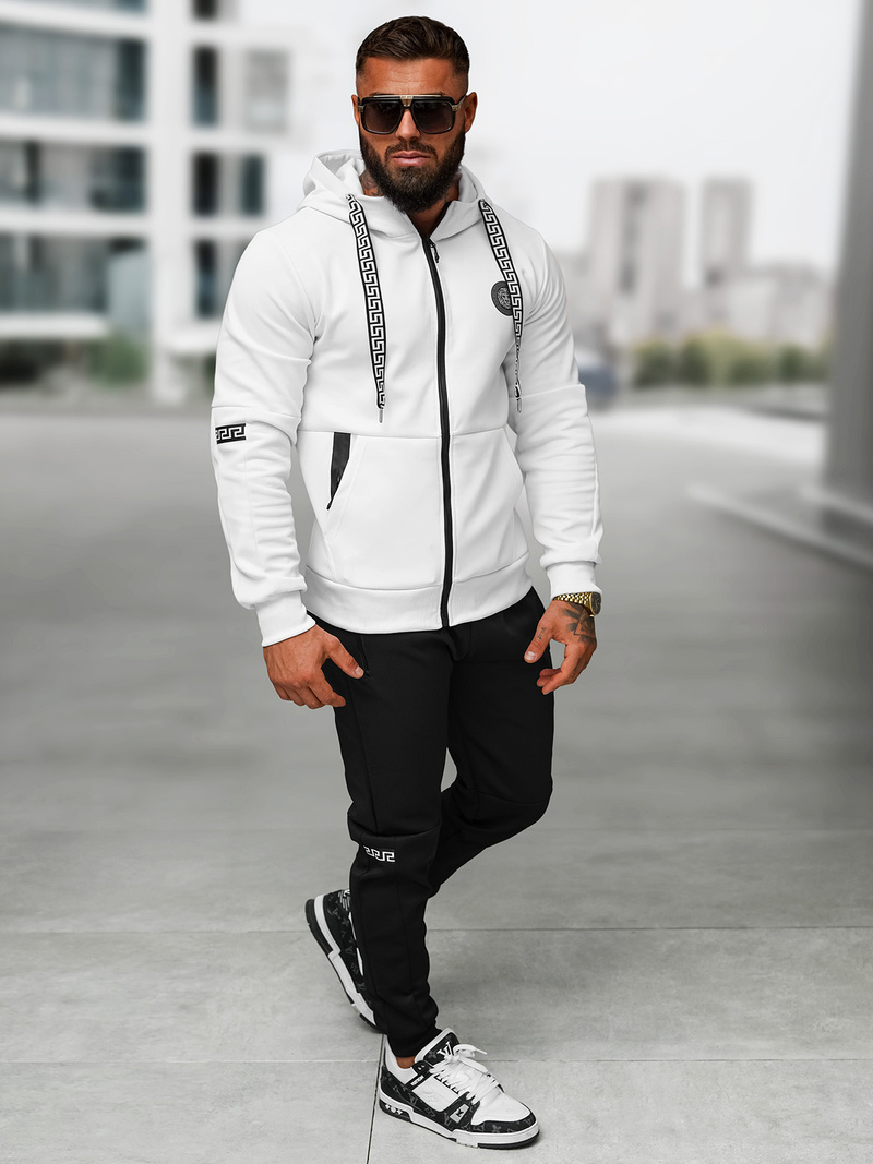 Férfi melegítő együttes fehér-fekete OZONEE O/LN11887