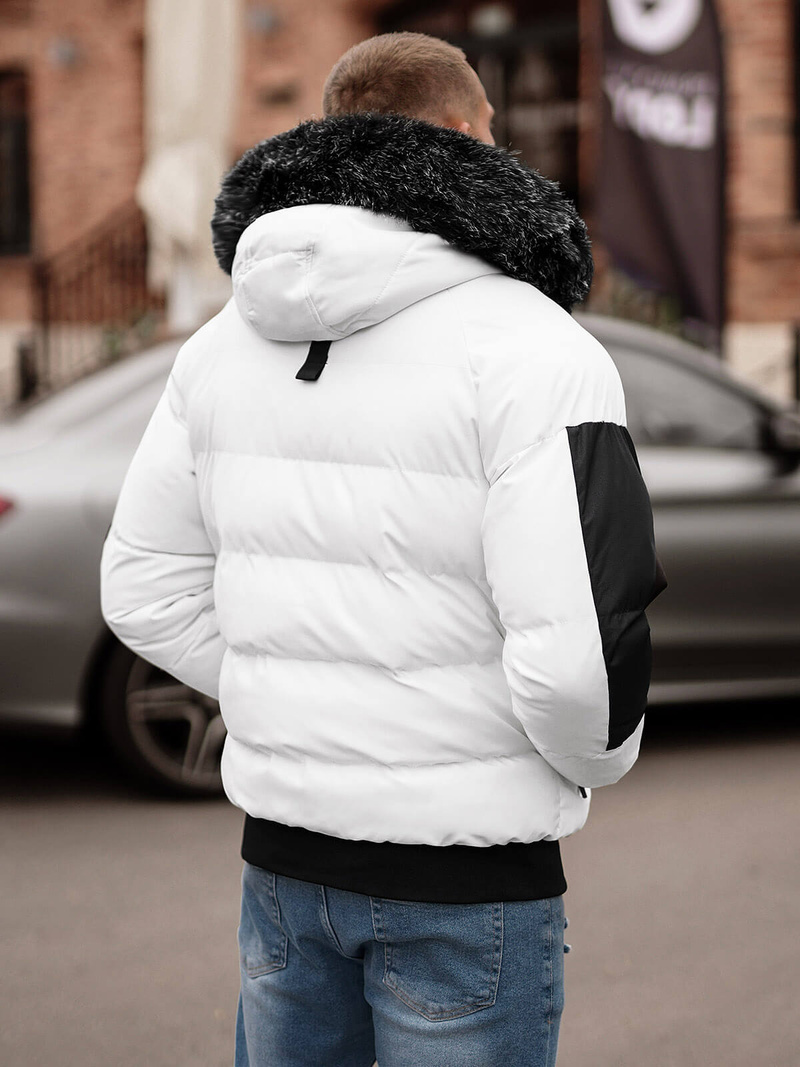 Férfi Steppelt Kabát Fehér OZONEE O/M798Z