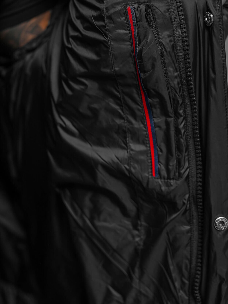 Férfi téli kabát fekete OZONEE O/M3202