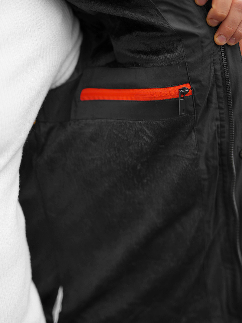 Férfi téli parka kabát fekete OZONEE JS/22M61/392