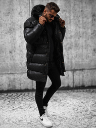 Férfi téli kabát fekete OZONEE O/M800Z