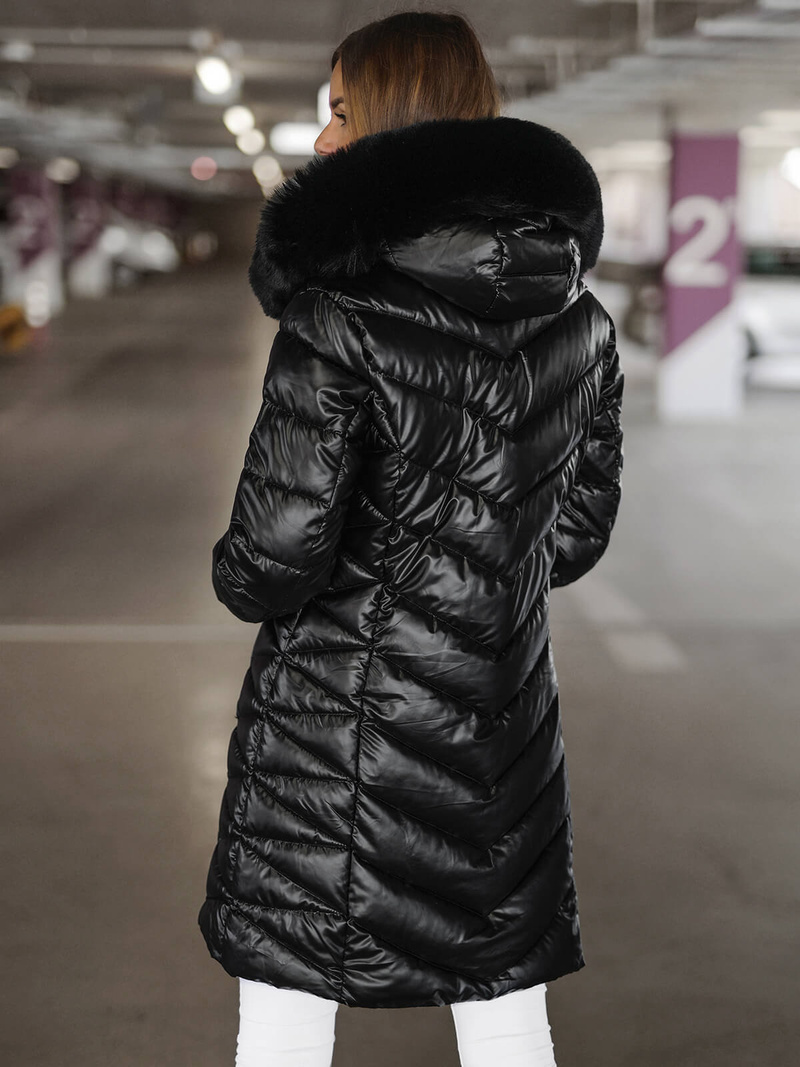 Női téli kabát fekete OZONEE JS/16M9100/392Z